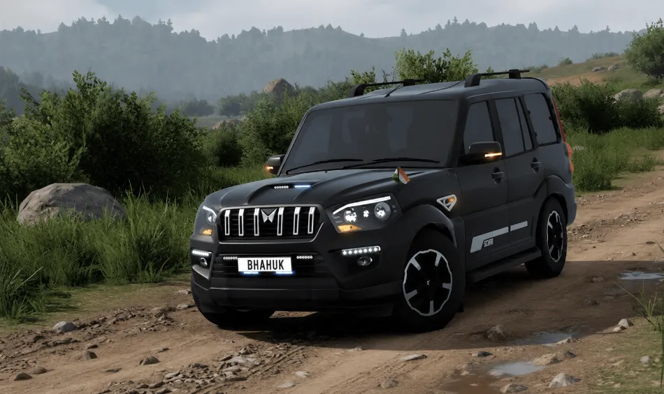 Scorpio S11 Game realistic SUV driving on Indian highway road